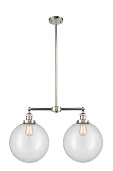 Franklin Restoration Two Light Island Pendant in Polished Nickel (405|209-PN-G202-12)
