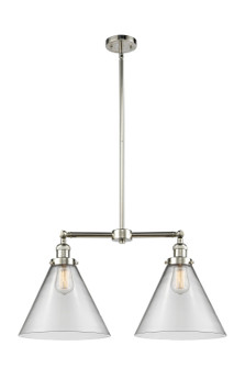 Franklin Restoration Two Light Island Pendant in Polished Nickel (405|209-PN-G42-L)