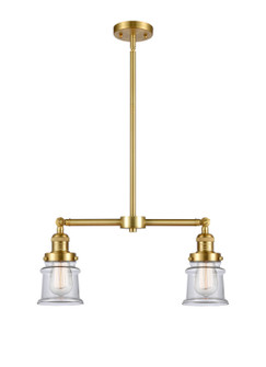 Franklin Restoration Two Light Island Pendant in Satin Gold (405|209-SG-G182S)