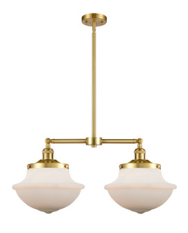 Franklin Restoration Two Light Island Pendant in Satin Gold (405|209-SG-G541)