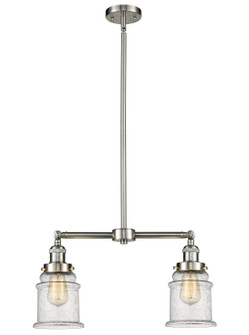 Franklin Restoration Two Light Island Pendant in Brushed Satin Nickel (405|209-SN-G184)