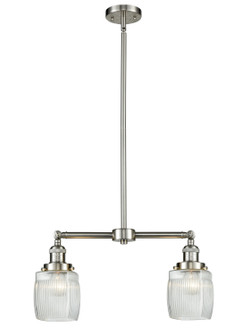 Franklin Restoration Two Light Island Pendant in Brushed Satin Nickel (405|209-SN-G302)