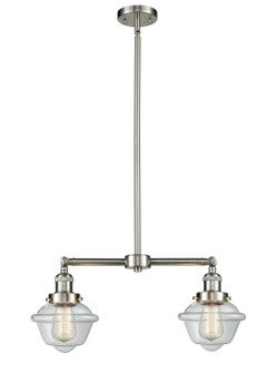 Franklin Restoration Two Light Island Pendant in Brushed Satin Nickel (405|209-SN-G532)