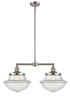 Franklin Restoration Two Light Island Pendant in Brushed Satin Nickel (405|209-SN-G542)