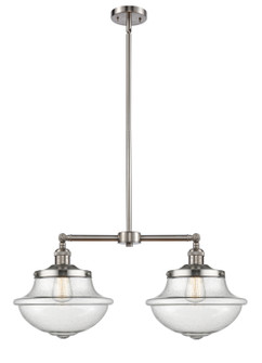 Franklin Restoration Two Light Island Pendant in Brushed Satin Nickel (405|209-SN-G544)