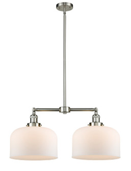Franklin Restoration Two Light Island Pendant in Brushed Satin Nickel (405|209-SN-G71-L)
