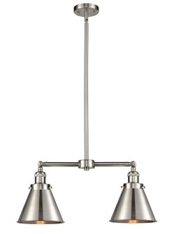 Franklin Restoration Two Light Island Pendant in Brushed Satin Nickel (405|209-SN-M13-SN)