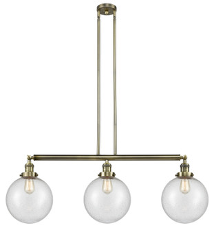 Franklin Restoration Three Light Island Pendant in Antique Brass (405|213-AB-G204-10)