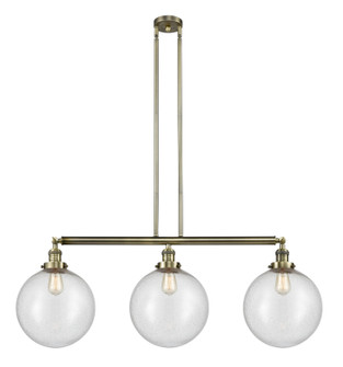 Franklin Restoration Three Light Island Pendant in Antique Brass (405|213-AB-G204-12)