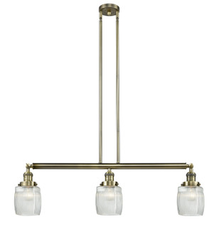 Franklin Restoration Three Light Island Pendant in Antique Brass (405|213-AB-G302)