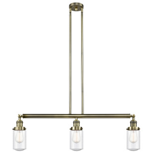 Franklin Restoration Three Light Island Pendant in Antique Brass (405|213-AB-G314)