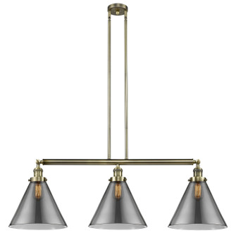 Franklin Restoration Three Light Island Pendant in Antique Brass (405|213-AB-G43-L)
