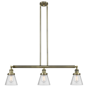 Franklin Restoration Three Light Island Pendant in Antique Brass (405|213-AB-G64)