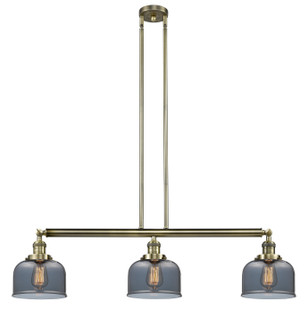 Franklin Restoration Three Light Island Pendant in Antique Brass (405|213-AB-G73)