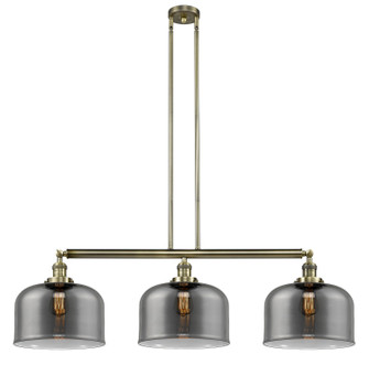 Franklin Restoration Three Light Island Pendant in Antique Brass (405|213-AB-G73-L)