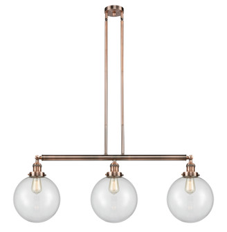 Franklin Restoration Three Light Island Pendant in Antique Copper (405|213-AC-G202-10)