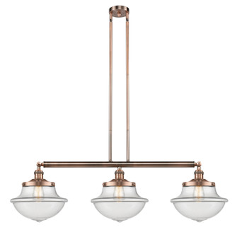 Franklin Restoration Three Light Island Pendant in Antique Copper (405|213-AC-G542)