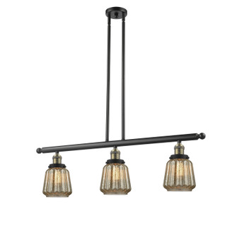 Franklin Restoration Three Light Island Pendant in Black Antique Brass (405|213-BAB-G146)