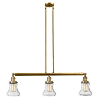 Franklin Restoration Three Light Island Pendant in Brushed Brass (405|213-BB-G194)