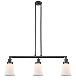 Franklin Restoration Three Light Island Pendant in Matte Black (405|213-BK-G181)