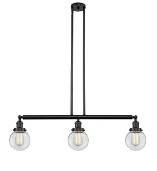 Franklin Restoration LED Island Pendant in Matte Black (405|213-BK-G202-6-LED)