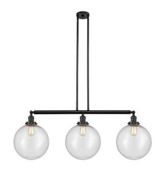 Franklin Restoration LED Island Pendant in Matte Black (405|213-BK-G204-12-LED)