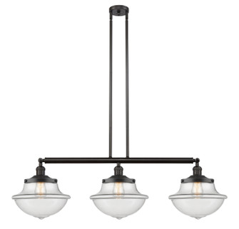 Franklin Restoration Three Light Island Pendant in Oil Rubbed Bronze (405|213-OB-G542)