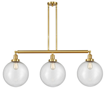 Franklin Restoration Three Light Island Pendant in Satin Gold (405|213-SG-G204-12)