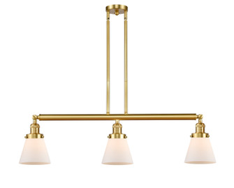Franklin Restoration Three Light Island Pendant in Satin Gold (405|213-SG-G61)