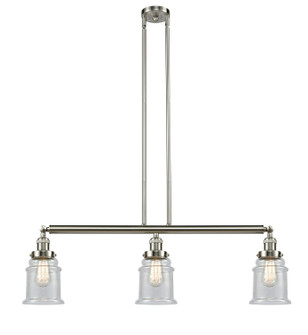 Franklin Restoration Three Light Island Pendant in Brushed Satin Nickel (405|213-SN-G184)