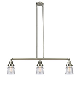 Franklin Restoration Three Light Island Pendant in Brushed Satin Nickel (405|213-SN-G184S)