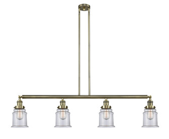 Franklin Restoration Four Light Island Pendant in Antique Brass (405|214-AB-G182)