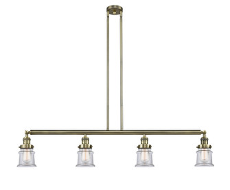 Franklin Restoration Four Light Island Pendant in Antique Brass (405|214-AB-G182S)