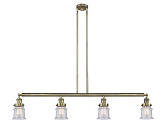 Franklin Restoration Four Light Island Pendant in Antique Brass (405|214-AB-G184S)