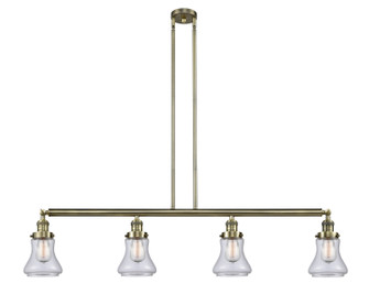 Franklin Restoration Four Light Island Pendant in Antique Brass (405|214-AB-G192)
