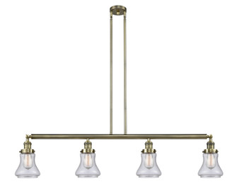 Franklin Restoration Four Light Island Pendant in Antique Brass (405|214-AB-G194)