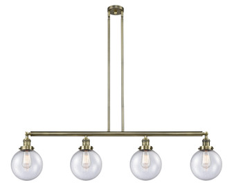 Franklin Restoration Four Light Island Pendant in Antique Brass (405|214-AB-G204-8)