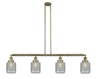 Franklin Restoration Four Light Island Pendant in Antique Brass (405|214-AB-G262)
