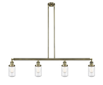 Franklin Restoration Four Light Island Pendant in Antique Brass (405|214-AB-G314)