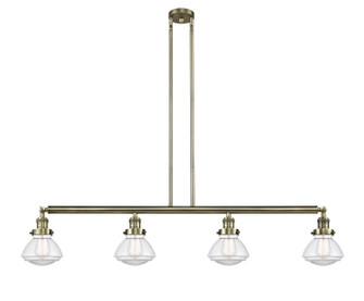 Franklin Restoration Four Light Island Pendant in Antique Brass (405|214-AB-G322)