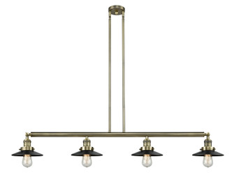 Franklin Restoration Four Light Island Pendant in Antique Brass (405|214-AB-M6)