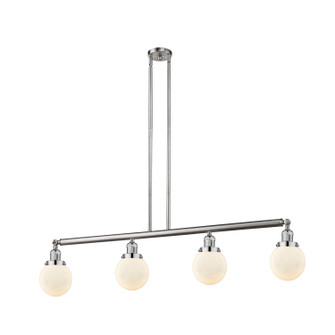 Franklin Restoration Four Light Island Pendant in Brushed Satin Nickel (405|214-SN-G201-6)