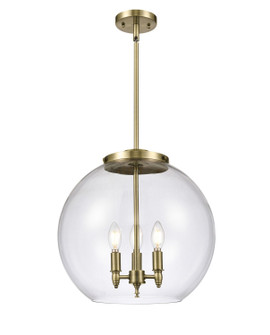 Ballston Three Light Pendant in Antique Brass (405|221-3S-AB-G122-16)
