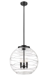 Ballston Three Light Pendant in Matte Black (405|221-3S-BK-G1213-18)