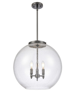 Ballston Three Light Pendant in Matte Black (405|221-3S-BK-G124-18)