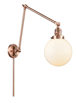 Franklin Restoration One Light Swing Arm Lamp in Antique Copper (405|238-AC-G201-8)