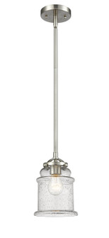 Nouveau One Light Mini Pendant in Brushed Satin Nickel (405|284-1S-SN-G184)