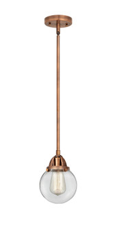 Nouveau 2 LED Mini Pendant in Antique Copper (405|288-1S-AC-G202-6-LED)