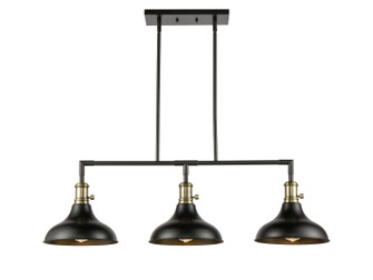 Metro Three Light Island Pendant in Black Antique Brass (405|443SW-3I-BAB-M15BK)