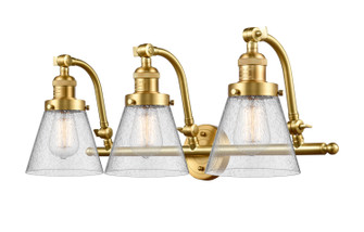 Franklin Restoration Three Light Bath Vanity in Satin Gold (405|515-3W-SG-G64)